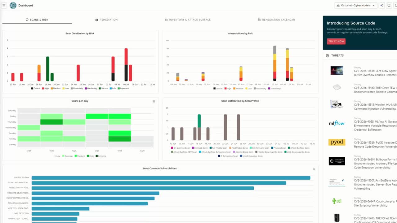 Ostorlab Source Code Archive scan creation flow